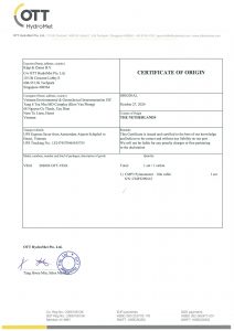 Certificate of Origin CMP3