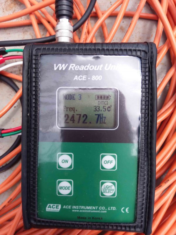 Đo số liệu thiết bị đo ứng suất cốt thép Rebar Stressmeter trước khi đổ bê tông