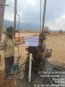 Lắp đặt thiết bị quan trắc chuyển vị ngang sâu Inclinometer